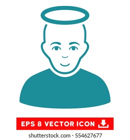 Vector Holy Man EPS vector pictogram. Illustration style is flat iconic soft blue symbol on a transparent background.