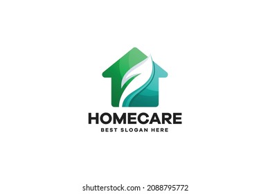Logo de Vector Home Care con hojas