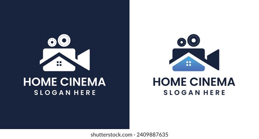 vector home cinema production logo design template 