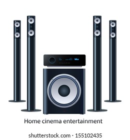 Vector home cinema speaker system detalized set