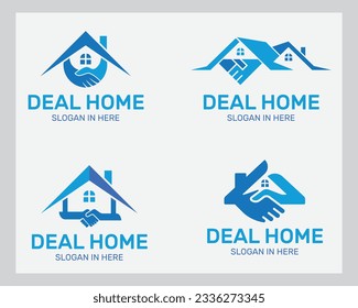 Vector home deal logo design for home sale agency logo design 