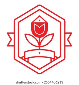 vector home decor store emblem with tulip simple