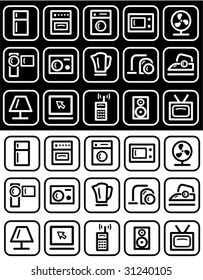 Vector: Home electronics icon set