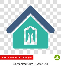 Vector Home EPS vector icon. Illustration style is flat iconic bicolor cobalt and cyan symbol on a transparent background.