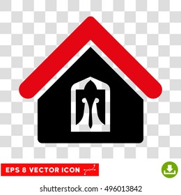 Vector Home EPS vector icon. Illustration style is flat iconic bicolor intensive red and black symbol on a transparent background.
