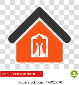 Vector Home EPS vector icon. Illustration style is flat iconic bicolor gray and orange symbol on a transparent background.