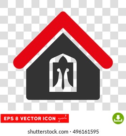 Vector Home EPS vector icon. Illustration style is flat iconic bicolor intensive red and gray symbol on a transparent background.