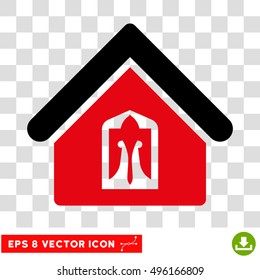 Vector Home EPS vector pictogram. Illustration style is flat iconic bicolor black and intensive red symbol on a transparent background.