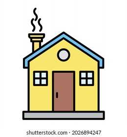 Vector Home Filled Outline Icon Design
