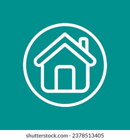Vector home flat icon with long shadow