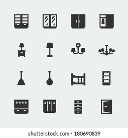 Vector home furniture mini icons set #2