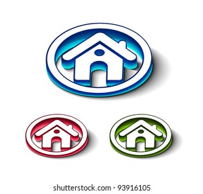 vector home glossy icon