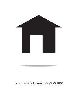 Vector home icon. black symbol with trendy flat style  icon editable stroke, sign, symbol outline line button isolated on white