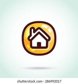 Vector home icon. Creative graphic design elements for web design, game design, mobile app design,etc. Original vector illustration isolated on trendy gradient background