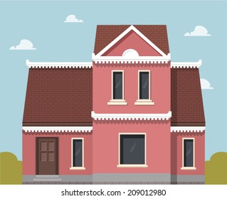 Vector home icon in flat style