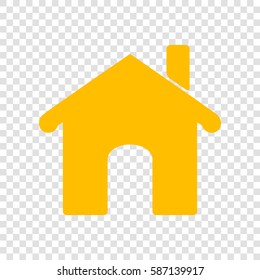 Vector home icon illustration. Vector. Amber icon on transparent background.