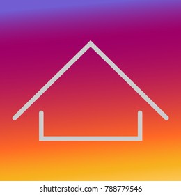 Vector home icon on colorful gradient background