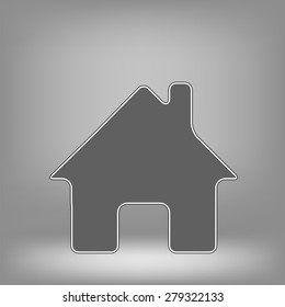 Vector Home Icon on Grey Background for Your Design.