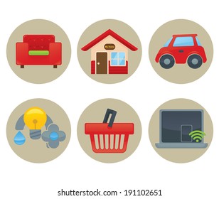 vector home icons collection