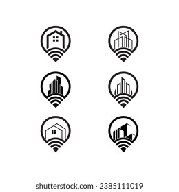 
Vector home location logo icon template.