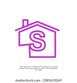 vector home logo. House Symbol with S Letter isolated on white Background