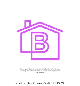 vector home logo. House Symbol with B Letter isolated on white Background