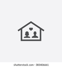 Vector home love Icon