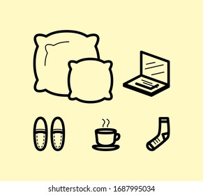 Vector home office icons set
