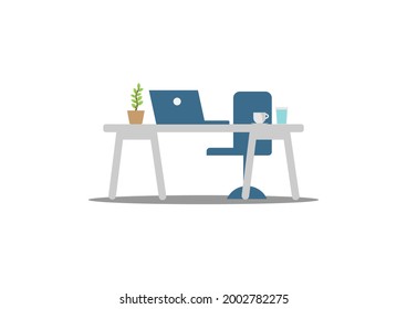 vector home office, working space, work from home, passive income, isolate white background