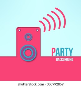 Vector home party background in modern flat design. Clean and simple speaker banner and flyer design element