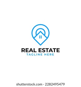 Vector home pin logo design concept illustration idea