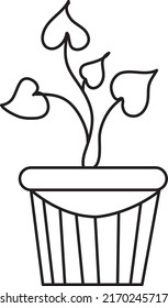 Vector Home Plants Clip art line art on white background..eps
