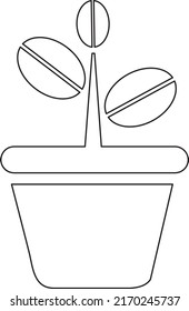 Vector Home Plants Clip art line art on white background..eps

