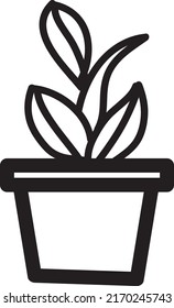 Vector Home Plants Clip art line art on white background..eps
