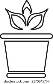 Vector Home Plants Clip art line art en fondo blanco. eps
