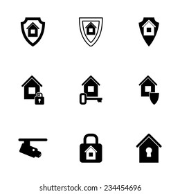 Vector home security icon set on white background