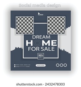 Vector home social media post design and banner template