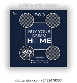 Vector home social media post design and banner template