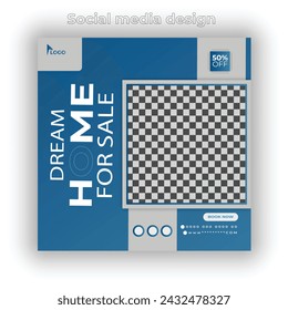 Vector home social media post design and banner template