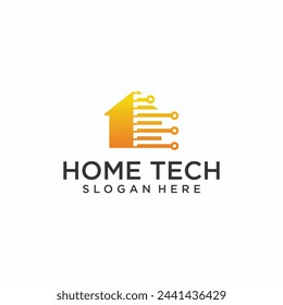 Vector home technology logo,modern home smart home logo technology house with trendy style