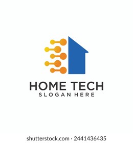 Vector home technology logo,modern home smart home logo technology house with trendy style