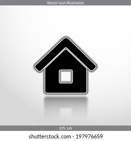 Vector home web flat icon. Isolated on white.