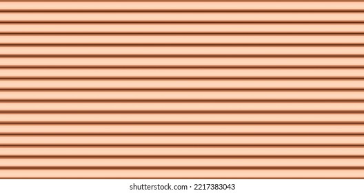 Vector home wood grooved siding texture. Plastic brown striped plate banner. Beige timber background. Linear outdoor hardwood fence. Realistic 3d floor shape. Horizontal vintage lining pattern