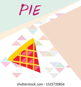 Vector homemade fruit and berry pie for christmas, thanksgiving and all kinds of holidays. Top view of baked cake