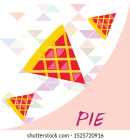 Vector homemade fruit and berry pie for christmas, thanksgiving and all kinds of holidays. Top view of baked cake