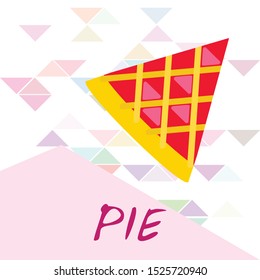 Vector homemade fruit and berry pie for christmas, thanksgiving and all kinds of holidays. Top view of baked cake