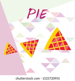 Vector homemade fruit and berry pie for christmas, thanksgiving and all kinds of holidays. Top view of baked cake