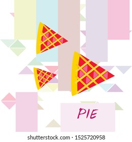 Vector homemade fruit and berry pie for christmas, thanksgiving and all kinds of holidays. Top view of baked cake