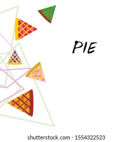 Vector homemade fruit and berry pie for christmas, thanksgiving and all kinds of holidays. Top view of baked cake.