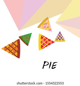 Vector homemade fruit and berry pie for christmas, thanksgiving and all kinds of holidays. Top view of baked cake.
